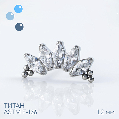 Накрутка-кластер 5K New Bead Marquise 1.2 мм
